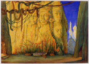 R. Hahn balettkék istenének színpadterve, 1911 alkotó: Leon Bakst