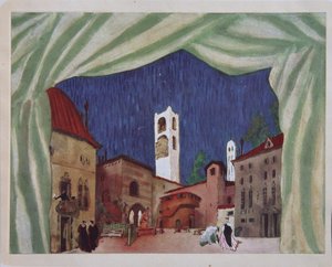 Színpadterv C. Goldoni Nők jó hangulatban című balettjéhez, 1917 alkotó: Leon Bakst