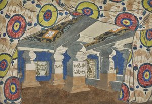 Színpad az Aladin, avagy a csodálatos lámpa című revühöz, 1919. alkotó: Leon Bakst