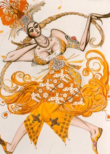 A Tűzmadár, A tűzmadár jelmeze, Igor Stravinsky balettje, 1910 alkotó: Leon Bakst