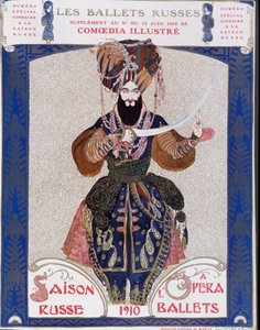 Orosz balettek az operában – Bakst akvarellje, „” Comoedia illusztrált” c. alkotó: Leon Bakst