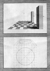 Építészet, perspektíva és geometria: Leon Battista Alberti (1404-1472), építész, matematikus, a reneszánsz olasz költője, London „De Architectura Libri decem” című táblája