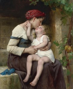 "Mere et fille" (Anya és gyermeke) Leon Jean Basile Perrault (1832-1908) festménye 1894 Magángyűjtemény