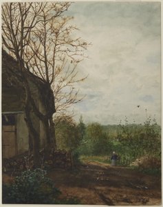 Sikátor egy épület mellett alkotó: Léon Bonvin