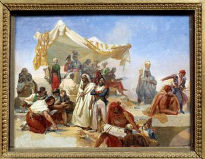 Egyiptom hadjárata (1798-1801): „” Egyiptom expedíciója Bonaparte Napóleon (1769-1821) parancsa alatt”” Leon Cogniet (1794-1880) festménye XIX.