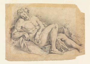 Rajz, Bacchus alszik (Poussin után), 1886-92