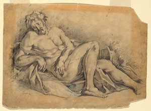 Rajz, Bacchus alszik (Poussin után), 1886-92