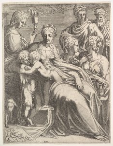Szűz és gyermek a szentekkel, kb. 1550-56.