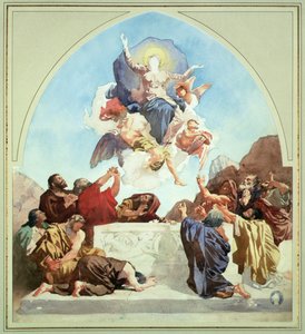 Tanulmány a Szűz mennybemeneteléhez (ceruza és akvarell papíron) alkotó: Leon Joseph Florentin Bonnat
