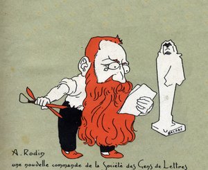 Auguste Rodin rajzfilmje a Societe des gens de lettres új megbízásából (Balzac szobra) - Leon Lebegue (1863-1944) illusztrációja - „Le sun-du-dimanche” metszet”