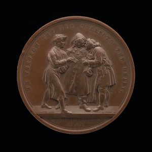„Vonatkozás a szavazatokért” központi jelenet William Hogarth festményéből [fordítva], 1848. alkotó: Leonard Charles Wyon