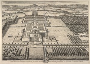 Eaton Hall a Dee folyón Chester városa közelében Cheshire-ben, a tisztelt Sir Thomas Grosvenor székhelyén (metszet)