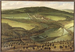 Hampton Court északi kilátása, 1699 körül alkotó: Leonard Knyff
