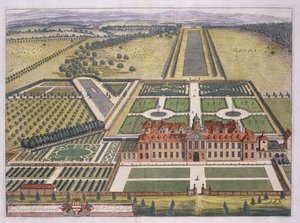 Wrest House Bedfordshire-ben, amelyet Johannes Kip metszett (1652-1722 körül)