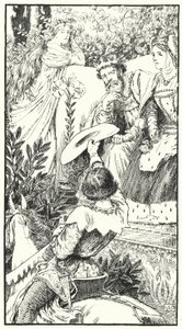 Itt jön egy buja wooer (metszet) alkotó: Leonard Leslie Brooke