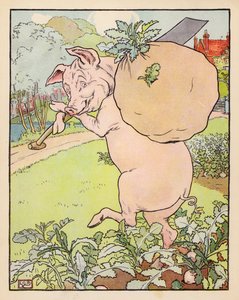 Illusztráció A három kismalachoz (színes litográfia) alkotó: Leonard Leslie Brooke