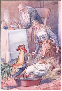 Csinos csibék és foltos tehén, mi lesz a válaszunk most, 1920-as években? alkotó: Leonard Leslie Brooke