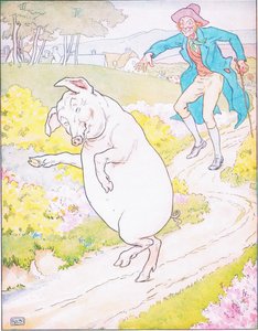 Piacra, piacra, kövér disznót venni (színes litho) alkotó: Leonard Leslie Brooke