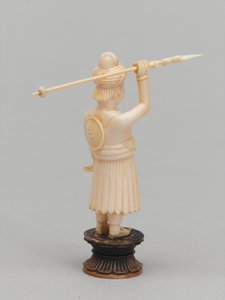 Fekete gyalog, sakkfigura, India, 1820 körül alkotó: Leonard Wells Volk