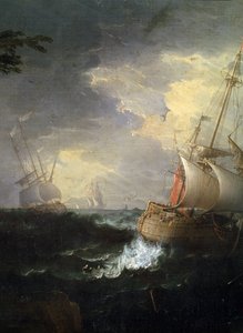 ""tempete en mer"" (Viharos tenger) Részlet. Peinture de Leonardo Coccorante (1680-1750) 18eme siecle Musee des Beaux Arts de Mikalojus Konstantinas Ciurlionis, Kaunas, Litvánia