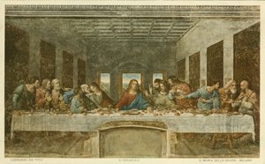 Az utolsó vacsora (színes litográfia) alkotó: Leonardo da (after) Vinci