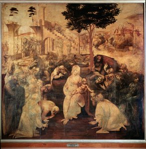 A mágusok imádása - olaj, fa alkotó: Leonardo da Vinci
