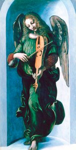 Angyal zöldben Vielle-lel, c1500 alkotó: Leonardo da Vinci