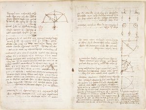 Arundel 263, f.10v, f.5 Megjegyzések és diagram a mechanikáról alkotó: Leonardo da Vinci