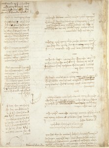 Arundel 263, f.151v, Jegyzetek és durva diagramok a Codex Arundel-ből (toll és tinta papíron) alkotó: Leonardo da Vinci