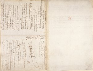 Arundel 263, f.226v, f.229 Jegyzetek és diagram a Codex Arundel-ből (toll és tinta papíron) alkotó: Leonardo da Vinci