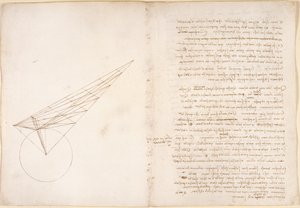 Arundel 263, f.46v, f.57 ábra az optikáról, Alhazen problémájával kapcsolatban, a Codex Arundel-ből (toll és tinta papíron) alkotó: Leonardo da Vinci