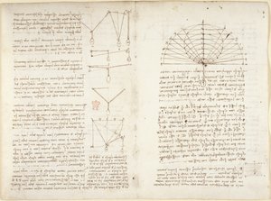 Arundel 263, f.5v, f.10v Megjegyzések és diagramok a mechanikáról alkotó: Leonardo da Vinci