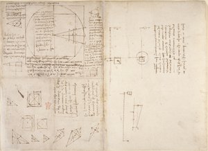 Arundel 263, f.72v, f.69 Megjegyzések és diagramok a mechanikáról és a súlypontról, a „Codex Arundel”, c.1503-5 (toll és tinta papíron) alkotó: Leonardo da Vinci