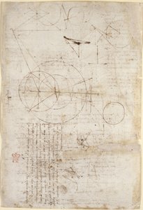 Arundel 263, f.95v Megjegyzések és ábrák az optikáról, Alhazen problémájával kapcsolatban; két rácsszerkezetet ábrázoló vázlat, „Codex Arundel”, c.1506-08 (toll és tinta papíron) alkotó: Leonardo da Vinci