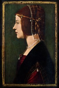 Beatrice dEste 1475-1497, c1490. alkotó: Leonardo da Vinci