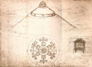 Tervezés egy mauzóleumhoz, c1472-c1519 1883 alkotó: Leonardo da Vinci