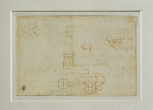 Két tanulmány egy központi alaprajzú épületről ... alkotó: Leonardo da Vinci
