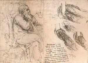 Rajz, amely a fürtökben lehulló haj ábrázolását illusztrálja, c1472-c1519 1883 alkotó: Leonardo da Vinci
