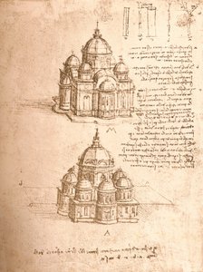Templomok rajza, c1472-c1519 1883 alkotó: Leonardo da Vinci