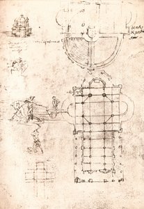 Templomok rajza, c1472-c1519 1883 alkotó: Leonardo da Vinci