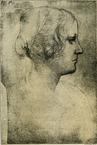 Női profilú fej alkotó: Leonardo da Vinci