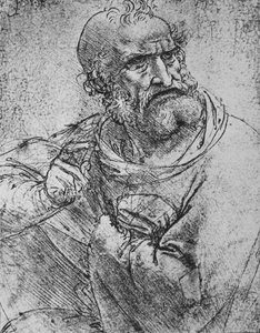 Félhosszú apostol felemelt jobbjával, c1480 1945 alkotó: Leonardo da Vinci