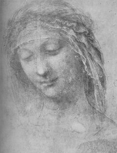 Egy nő feje háromnegyed balra, c1480 1945 alkotó: Leonardo da Vinci