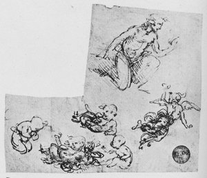 Térdelő ifjúság és Putti, c1480 1945 alkotó: Leonardo da Vinci