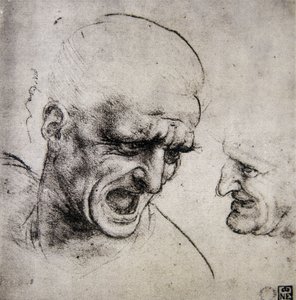 Leonardo da Vinci (Leonardo da Vinci) (1452-1519): Tanulmány az Anghiari csatához (Képzeld el) alkotó: Leonardo da Vinci
