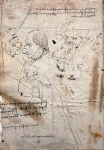 Férfi karikatúrák és könyvtári lista, Codex Trivulzianus alkotó: Leonardo da Vinci