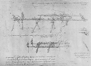 Torkos híd építésének módja, c1480 1945 alkotó: Leonardo da Vinci