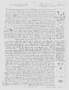 Oldal a Codex Leicesterből, 1508-12 alkotó: Leonardo da Vinci
