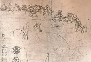 Előkészítő vázlat az "Utolsó vacsora" festéséhez, c1494-c1499 1883 alkotó: Leonardo da Vinci