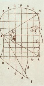 Az emberi fej arányvizsgálata alkotó: Leonardo da Vinci